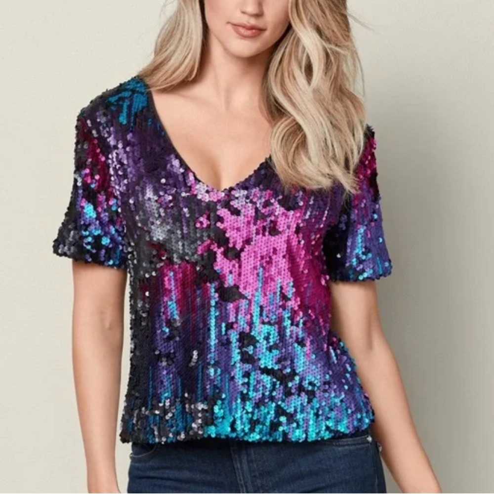 VENUS Multi-Colored
Sequin Top